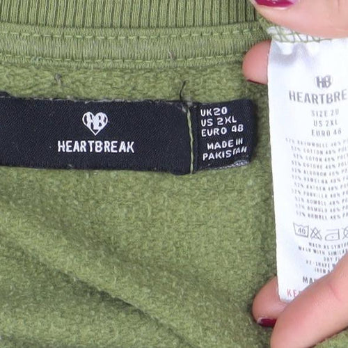 Heartbreak Women’s Green 2XL Crew Neck Pullover Sweatshirt