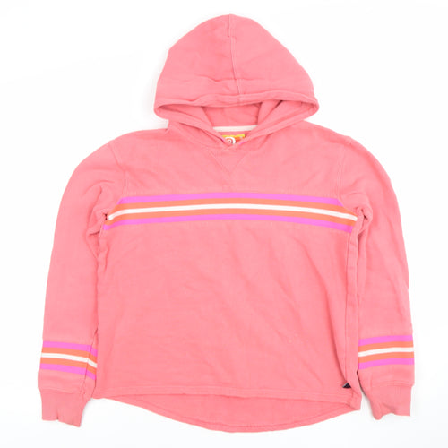 St. Bert's Girls Pink Striped Pullover Hoodie 13-14 Years Cotton Long Sleeve