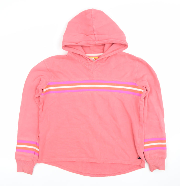St. Bert's Girls Pink Striped Pullover Hoodie 13-14 Years Cotton Long Sleeve