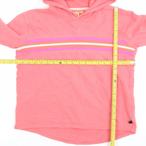 St. Bert's Girls Pink Striped Pullover Hoodie 13-14 Years Cotton Long Sleeve