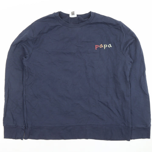 MORI Unisex Adults Navy Organic Cotton Pullover Sweatshirt M