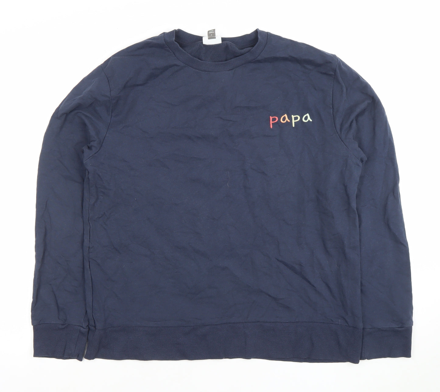 MORI Unisex Adults Navy Organic Cotton Pullover Sweatshirt M