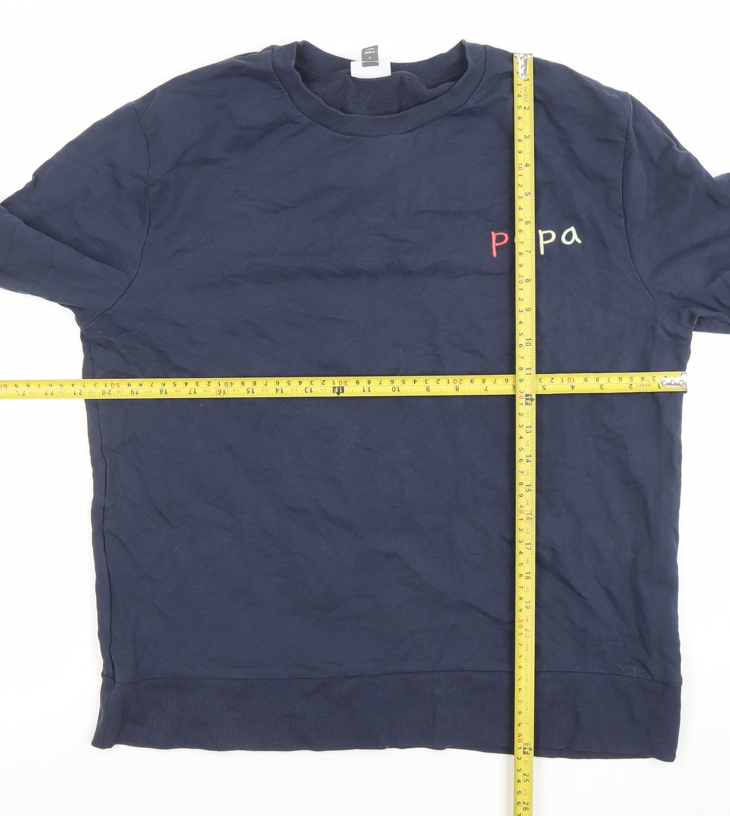 MORI Unisex Adults Navy Organic Cotton Pullover Sweatshirt M