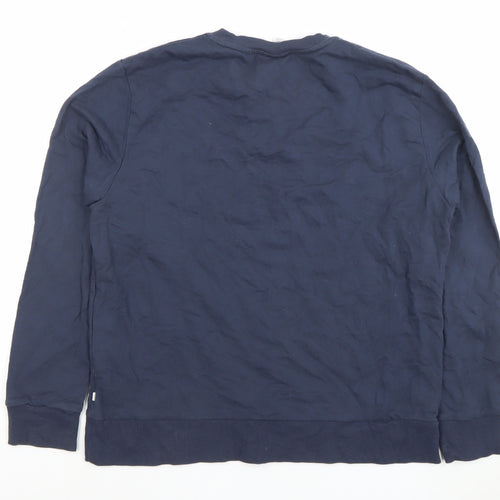 MORI Unisex Adults Navy Organic Cotton Pullover Sweatshirt M