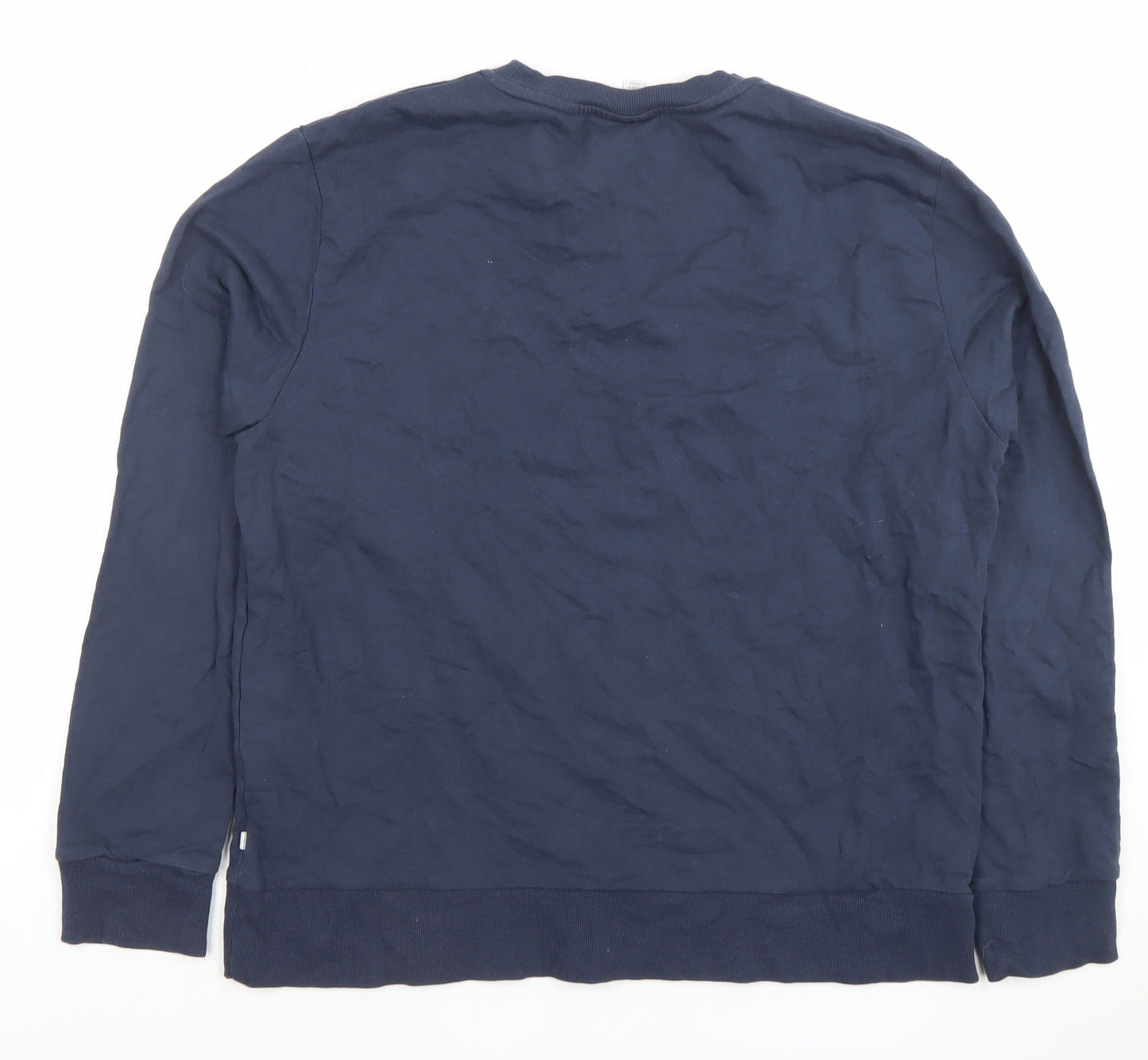 MORI Unisex Adults Navy Organic Cotton Pullover Sweatshirt M