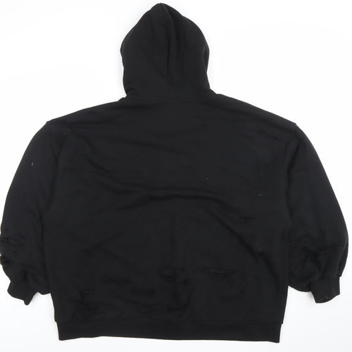 Couture Women Black UK 10 Pullover Distressed Hoodie