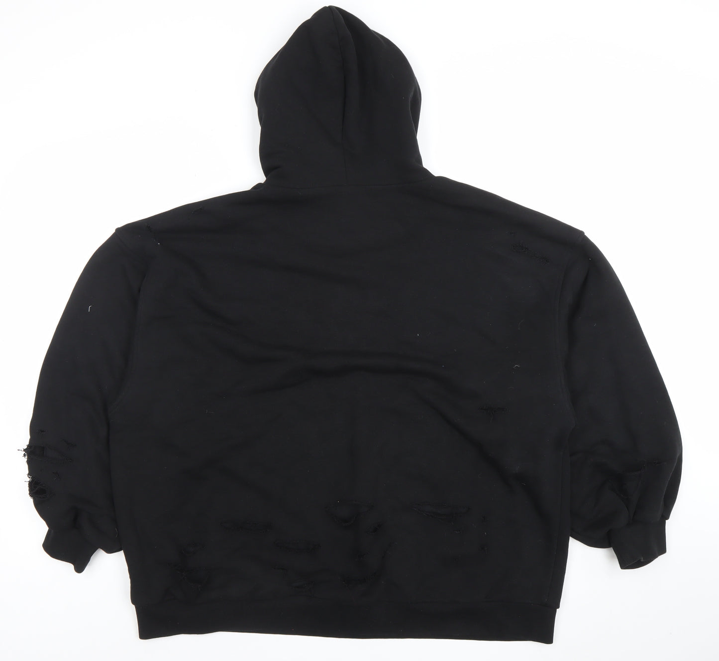 Couture Women Black UK 10 Pullover Distressed Hoodie