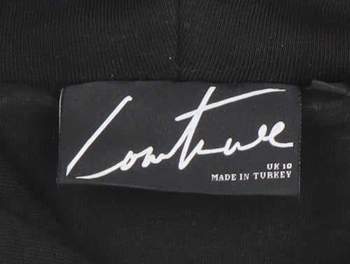 Couture Women Black UK 10 Pullover Distressed Hoodie