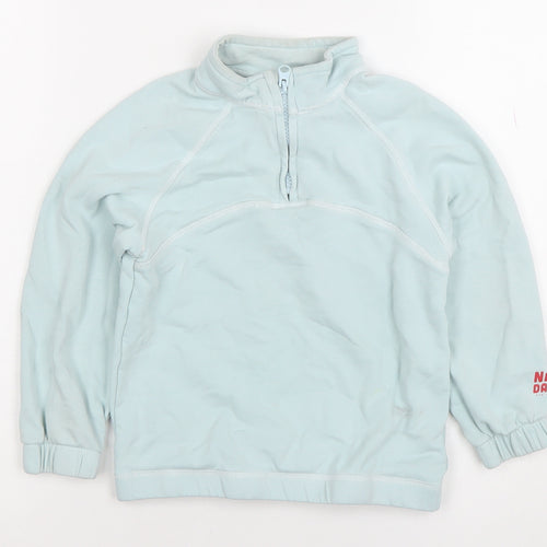 H&M Boys Blue 5-6 Years 1/2 Zip Fleece Sweatshirt Pullover Top