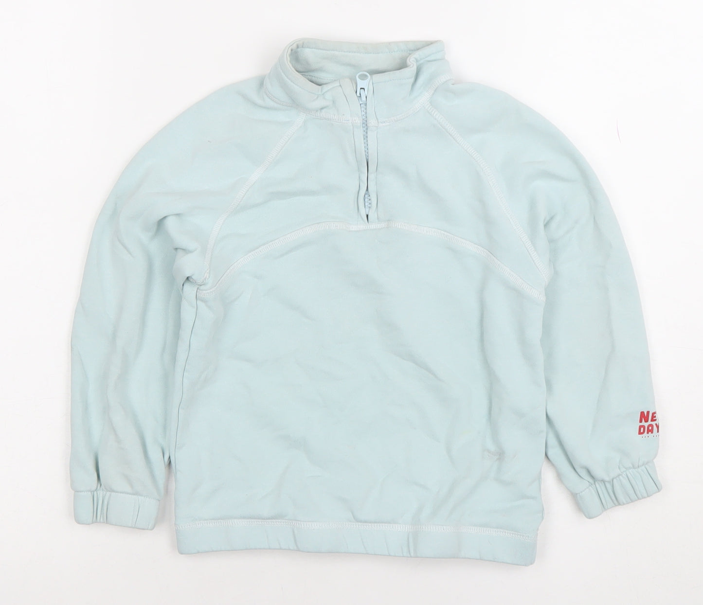 H&M Boys Blue 5-6 Years 1/2 Zip Fleece Sweatshirt Pullover Top