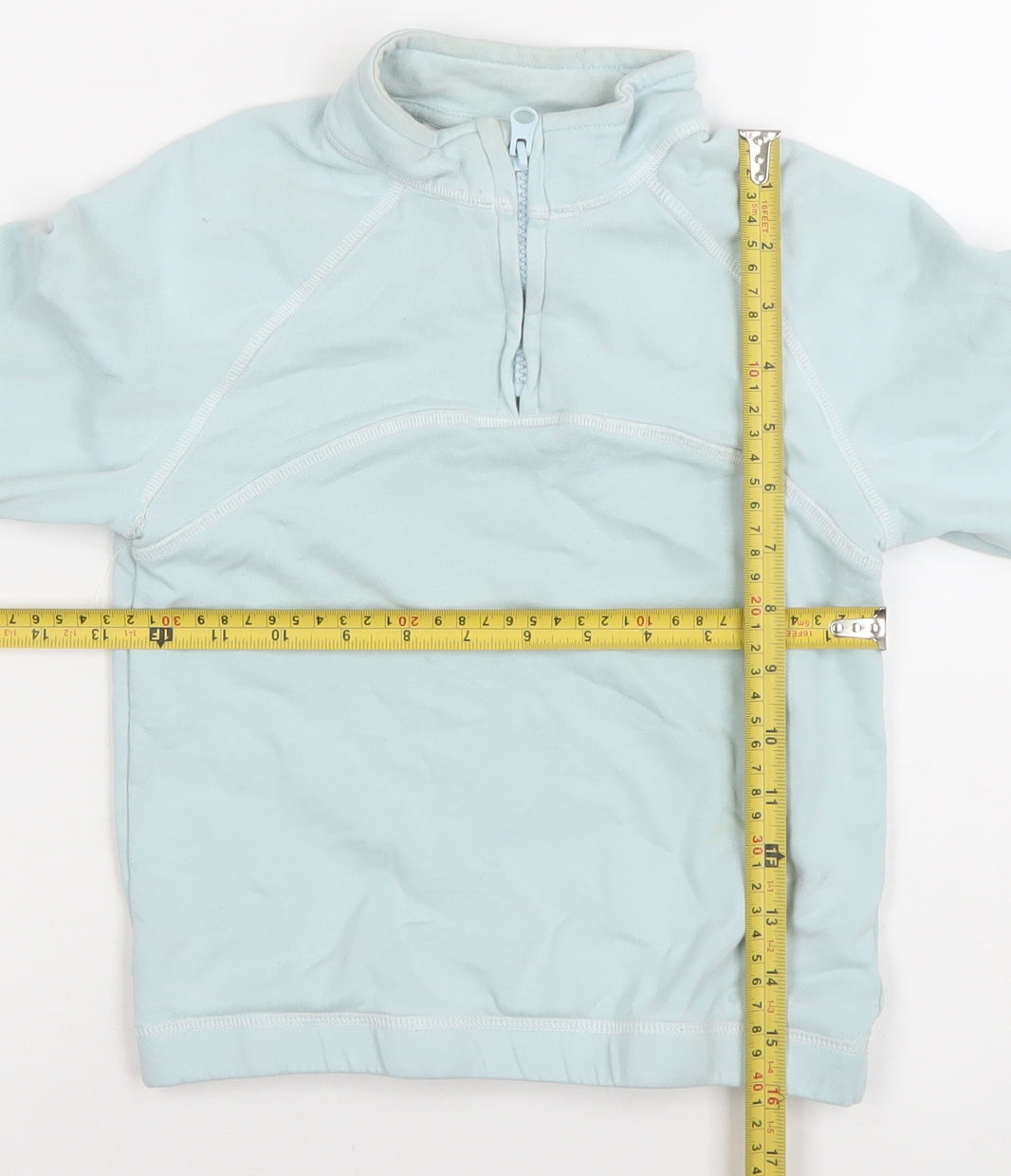 H&M Boys Blue 5-6 Years 1/2 Zip Fleece Sweatshirt Pullover Top