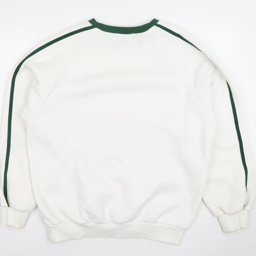 DAZY Men's White Green Graphic Pullover Sweatshirt Size M