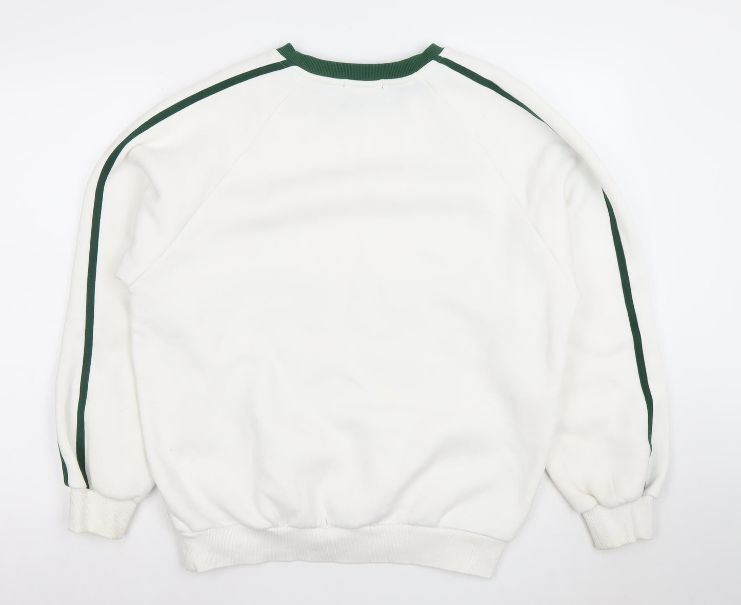 DAZY Men's White Green Graphic Pullover Sweatshirt Size M