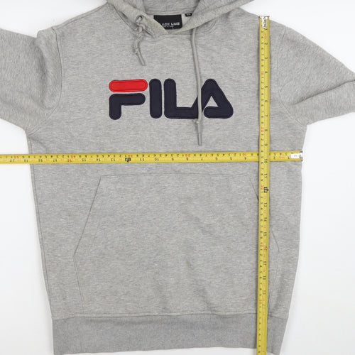 FILA Black Line Men's Grey Pullover Hoodie XS Logo Sports Style