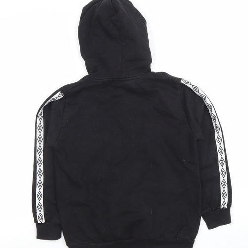Umbro Boys Black Pullover Hoodie 9-10 Years Cotton Blend Logo Design