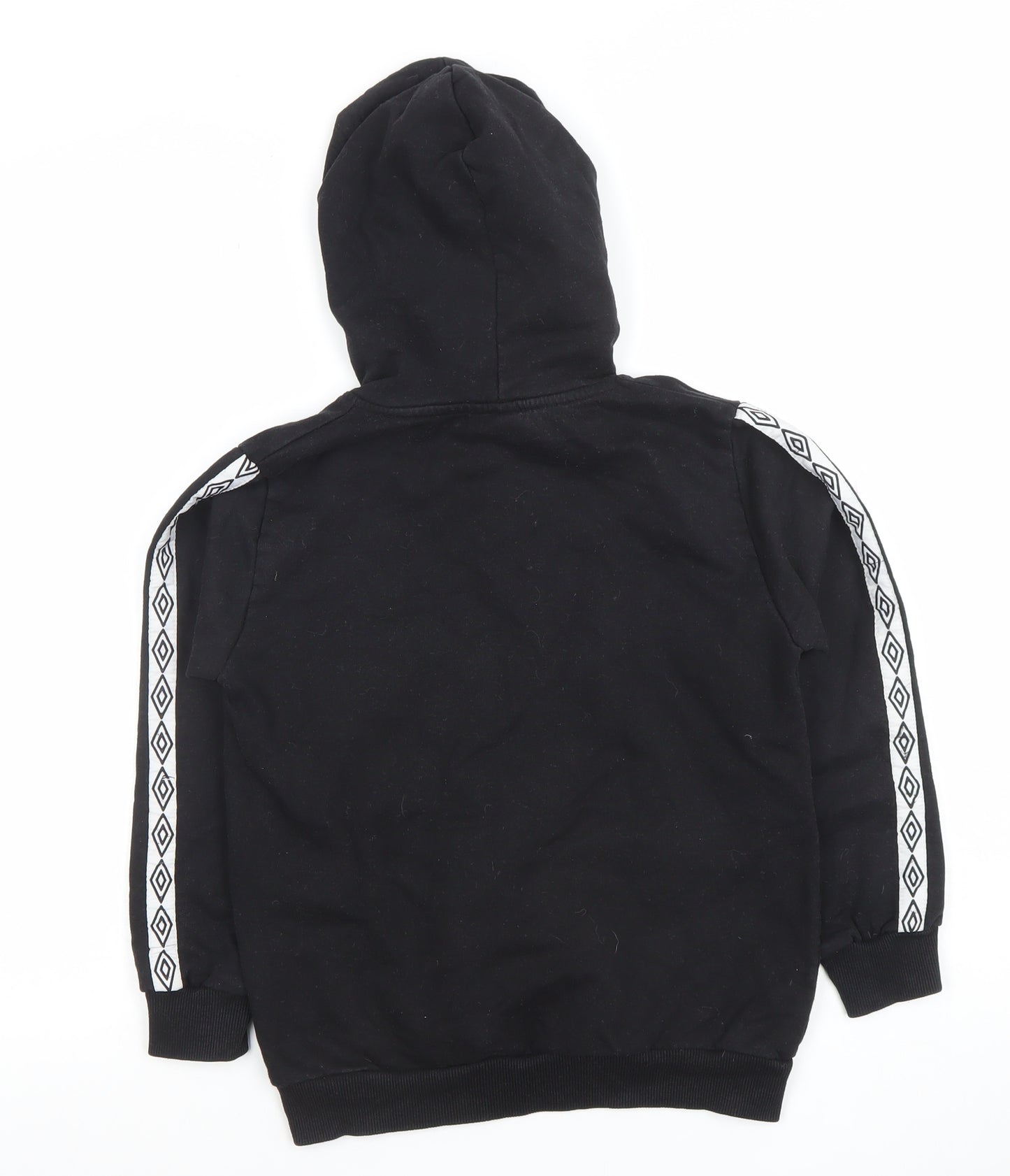 Umbro Boys Black Pullover Hoodie 9-10 Years Cotton Blend Logo Design