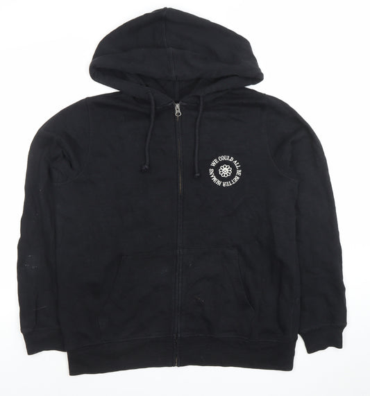 Marks and Spencer Women Black Size 12 Full Zip Hoodie