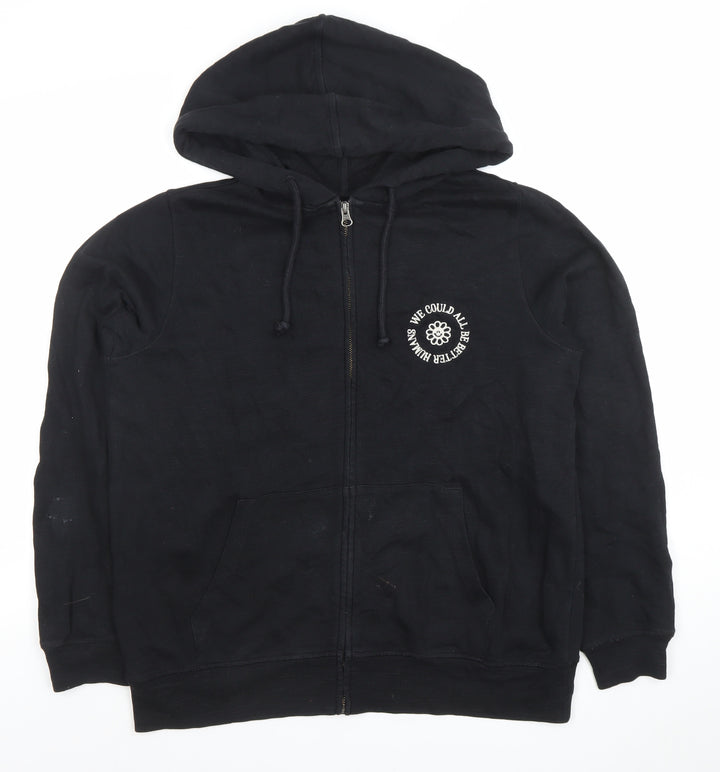 Marks and Spencer Women Black Size 12 Full Zip Hoodie