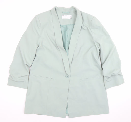 ASOS Design Women's Green Blazer Jacket UK 16 Single Breasted Tailored