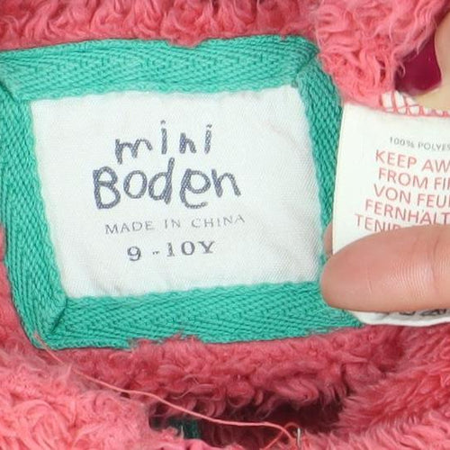 Mini Boden Girls Pink Fleece Full Zip Jacket 9-10 Years