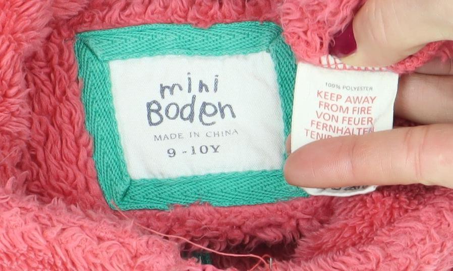 Mini Boden Girls Pink Fleece Full Zip Jacket 9-10 Years