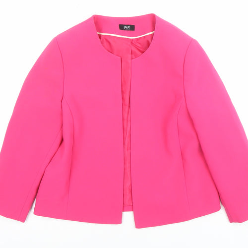F&F Women Pink Size 8 Regular Open Front Blazer Jacket