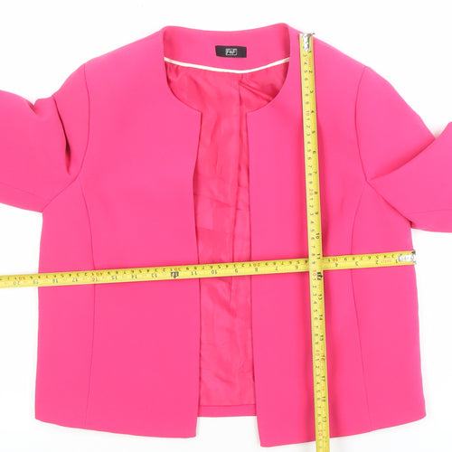 F&F Women Pink Size 8 Regular Open Front Blazer Jacket