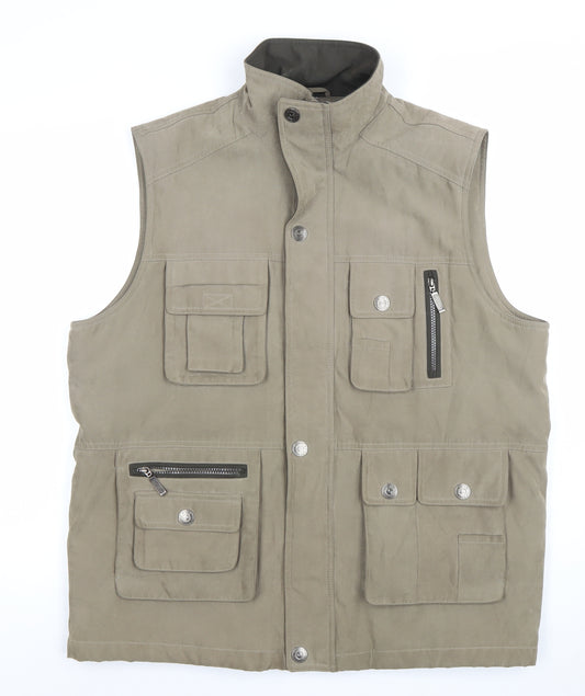Main Men's Brown L Regular Fit Utility Waistcoat Bodywarmer