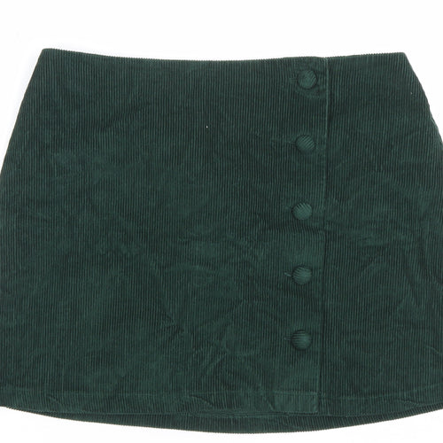 Nobody’s Child Women’s Green Corduroy Button Skirt Size 14