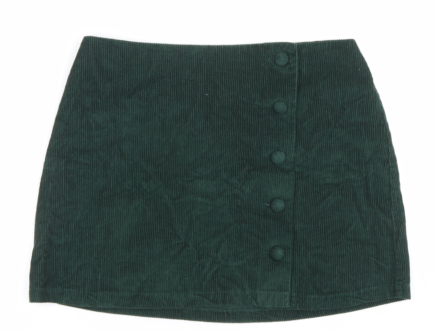 Nobody’s Child Women’s Green Corduroy Button Skirt Size 14