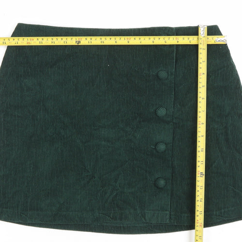 Nobody’s Child Women’s Green Corduroy Button Skirt Size 14