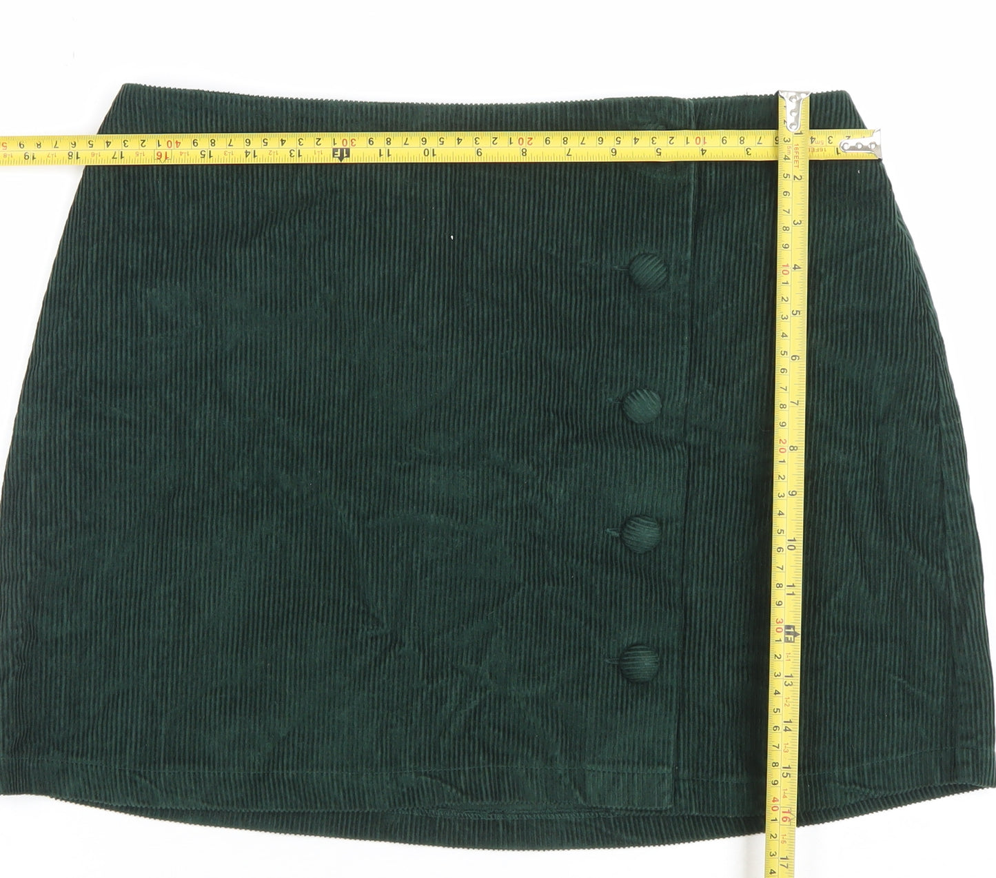 Nobody’s Child Women’s Green Corduroy Button Skirt Size 14