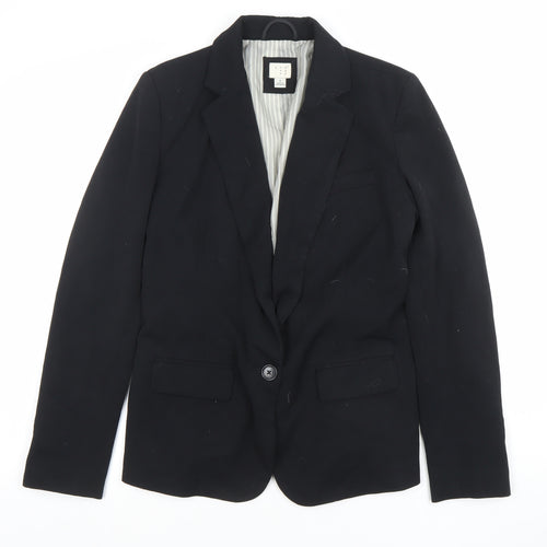 And Away Women's Black Size 8 Single-Breasted Lined Blazer