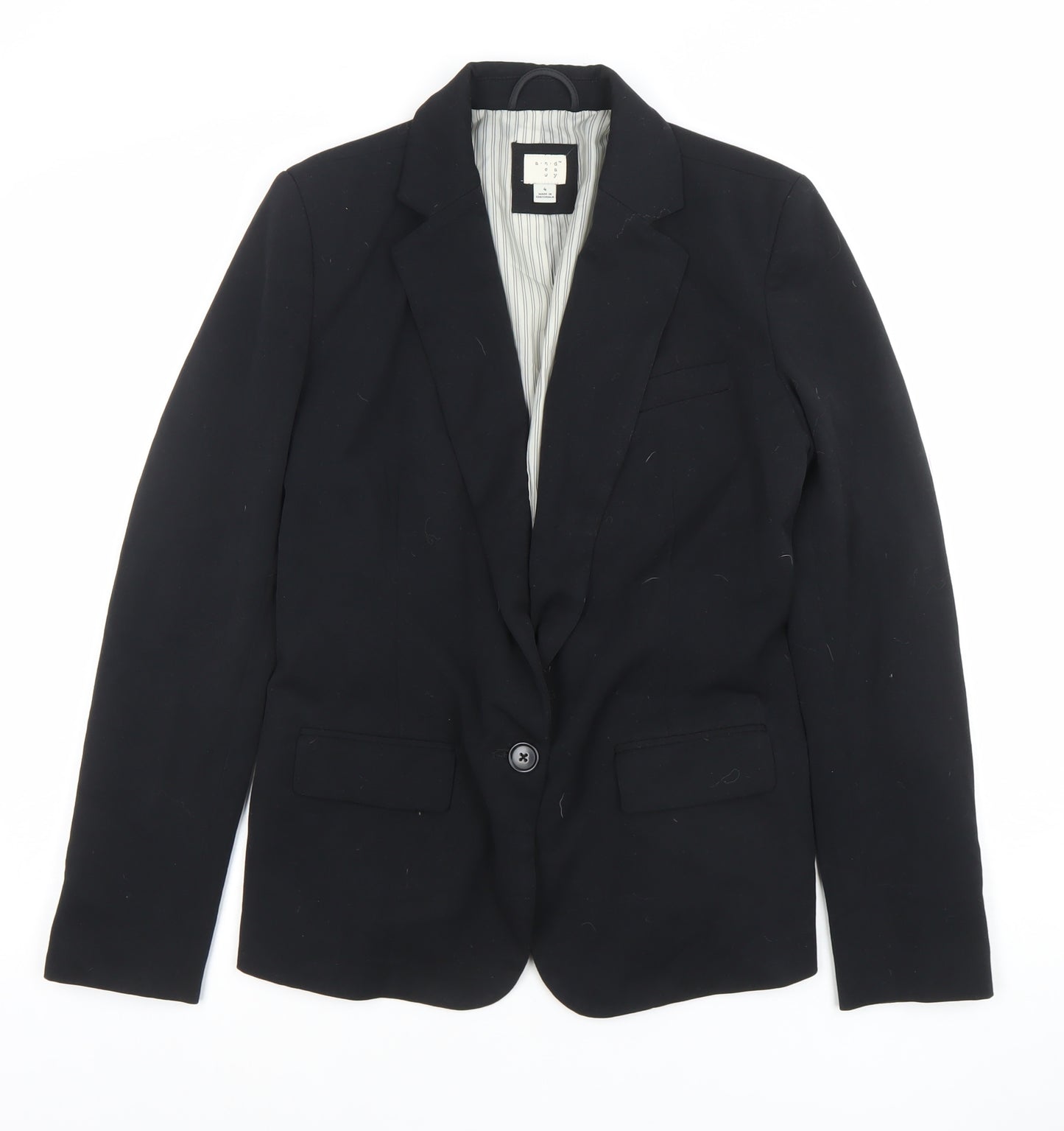 And Away Women's Black Size 8 Single-Breasted Lined Blazer
