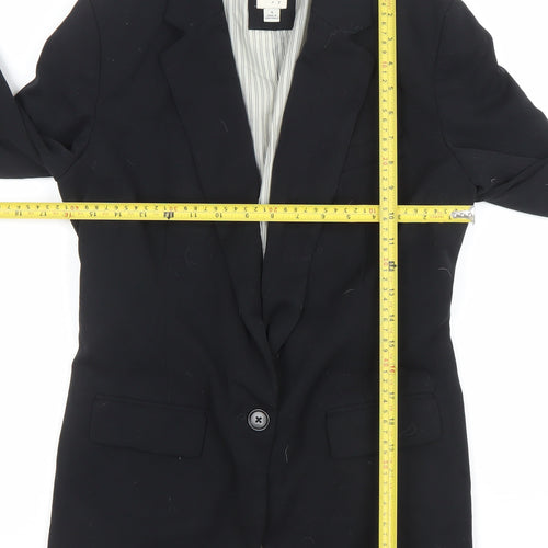 And Away Women's Black Size 8 Single-Breasted Lined Blazer