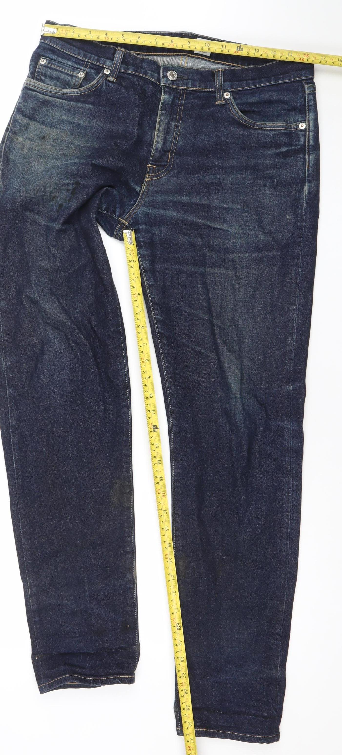 Edwin Men's Blue 32x32 Regular Tapered Jeans Denim Cotton Blend