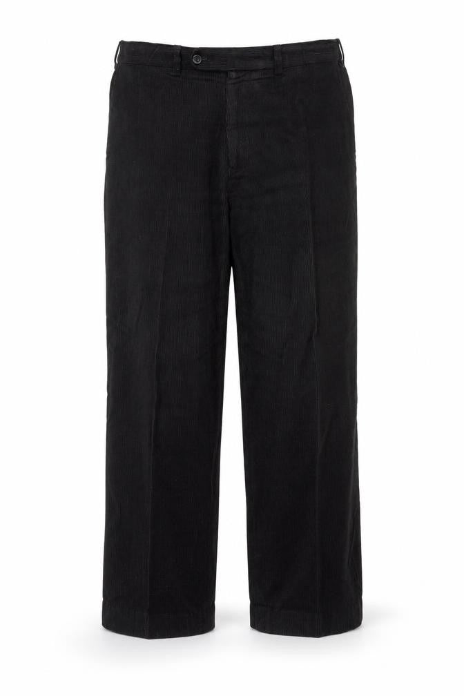 Easy Essential Men's Black Corduroy Trousers Size 36 Short 100% Cotton