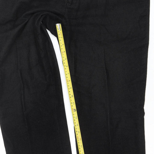 Easy Essential Men's Black Corduroy Trousers Size 36 Short 100% Cotton