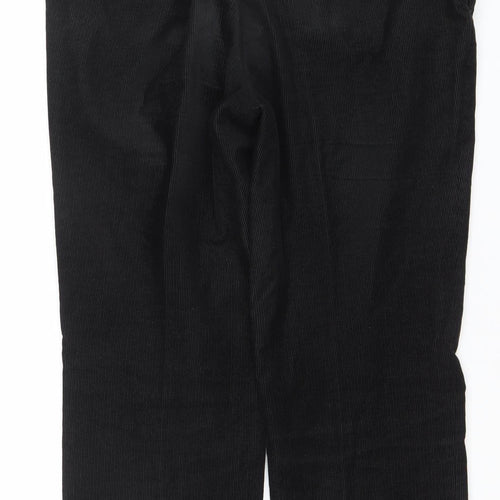 Easy Essential Men's Black Corduroy Trousers Size 36 Short 100% Cotton