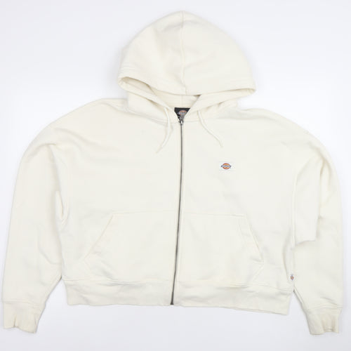 Dickies Men's Ivory Full Zip Hoodie XL Heavyweight Fleece
