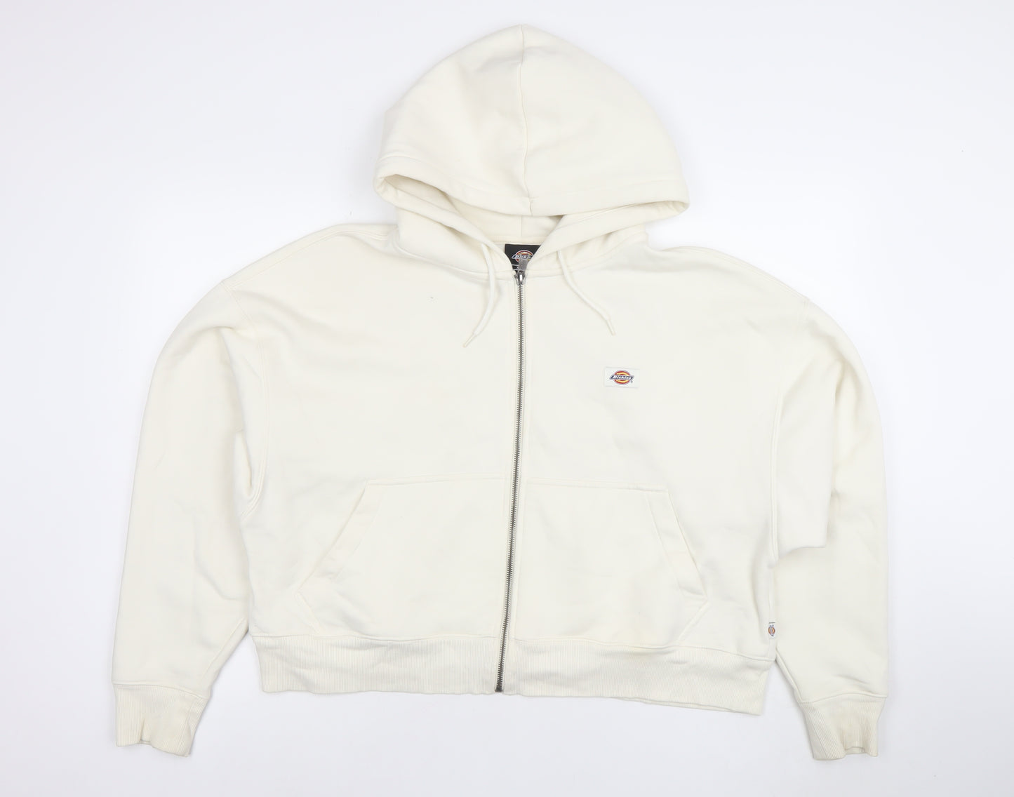Dickies Men's Ivory Full Zip Hoodie XL Heavyweight Fleece