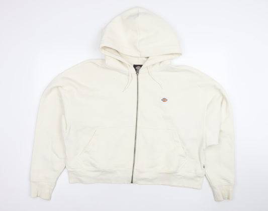 Dickies Men's Ivory Full Zip Hoodie XL Heavyweight Fleece