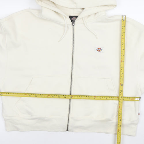 Dickies Men's Ivory Full Zip Hoodie XL Heavyweight Fleece