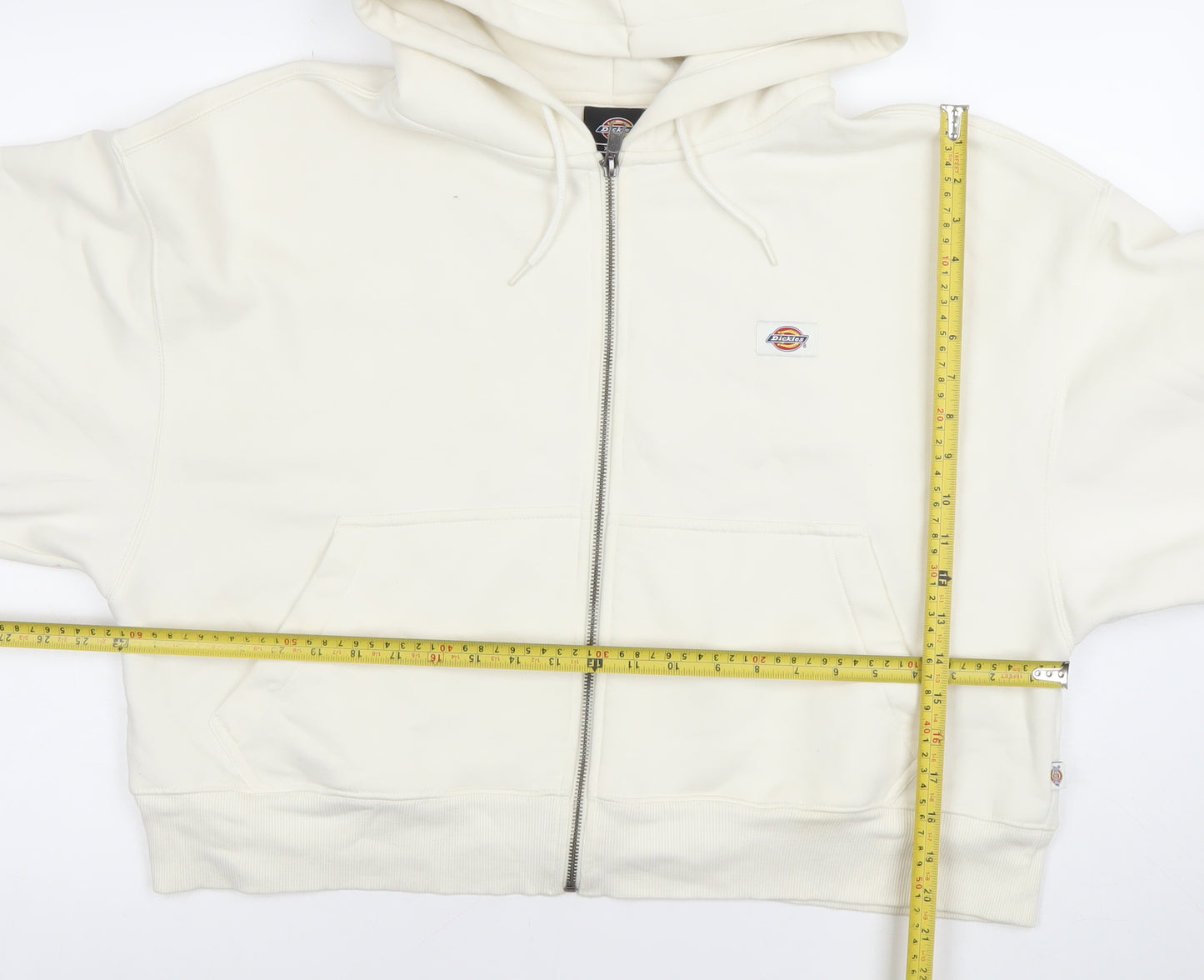 Dickies Men's Ivory Full Zip Hoodie XL Heavyweight Fleece