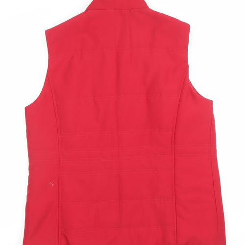 Isle Womens Red Polyester Padded Waistcoat Size 10-12