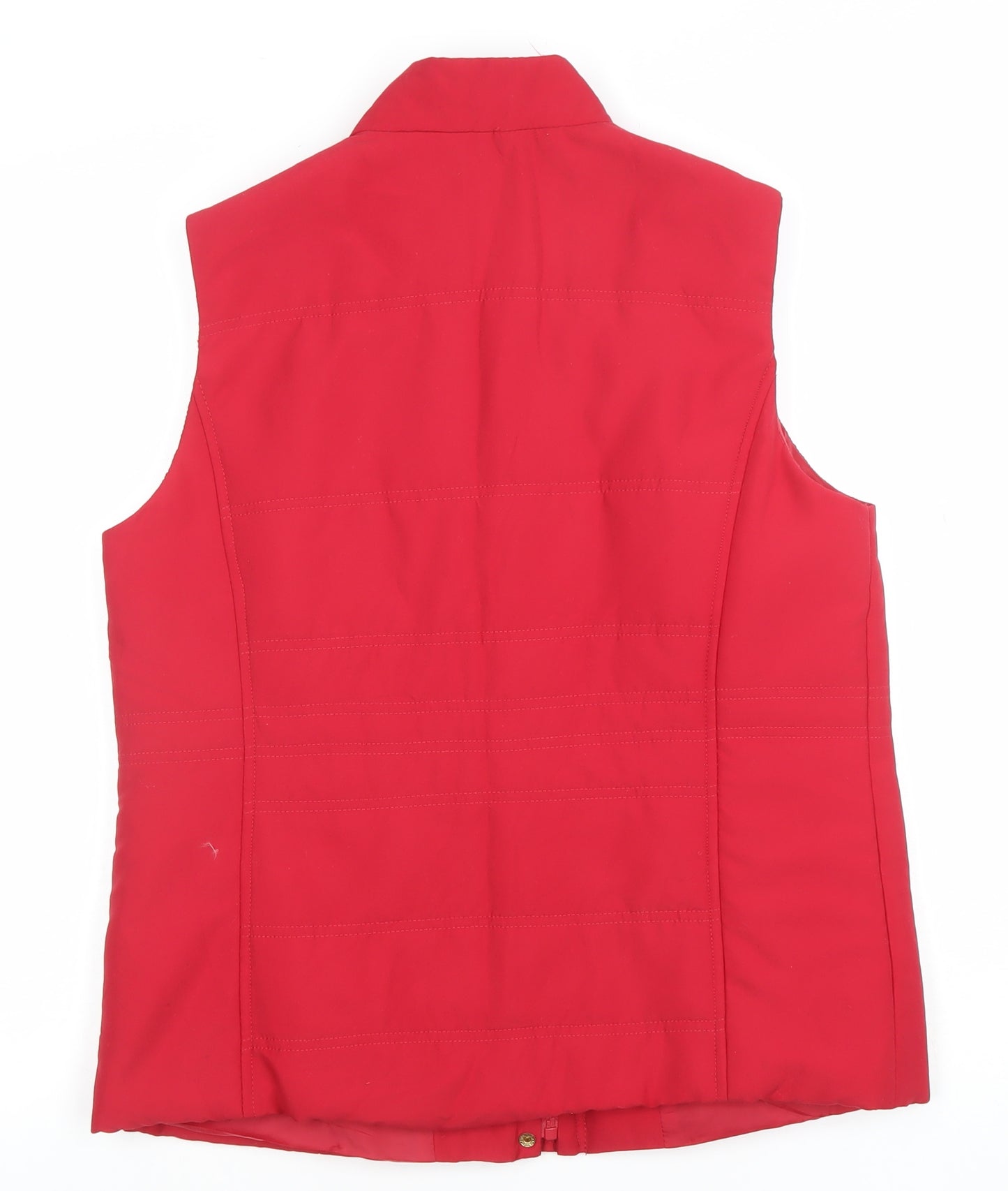 Isle Womens Red Polyester Padded Waistcoat Size 10-12