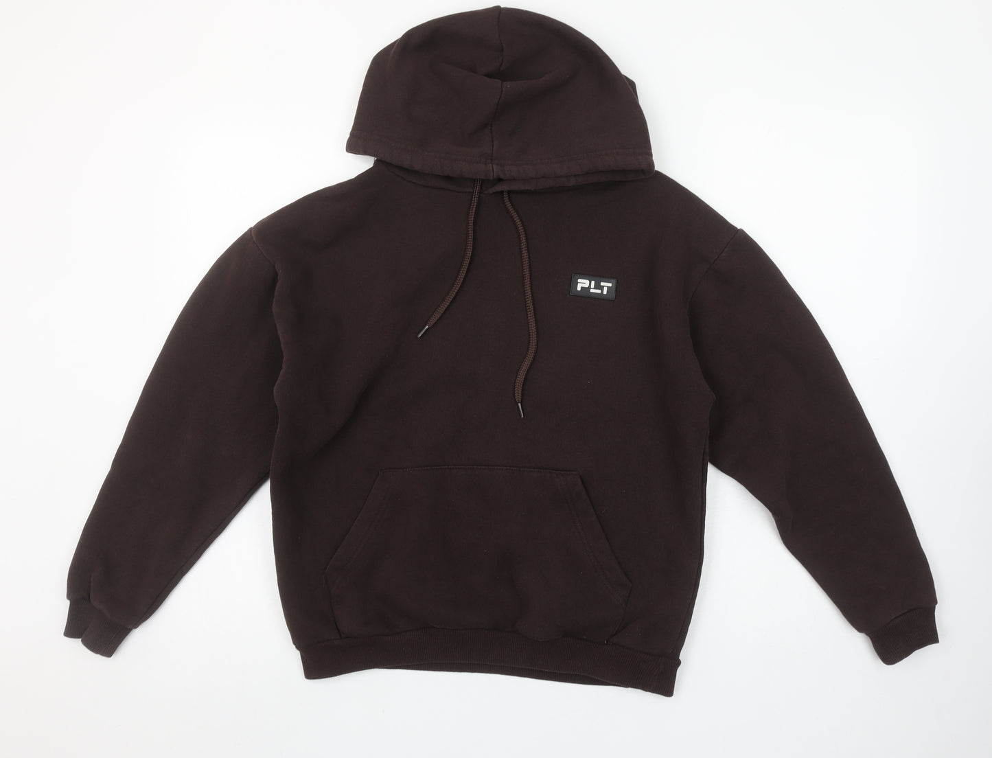 PrettyLittleThing Women's Brown Pullover Hoodie Size 4 Cotton Blend