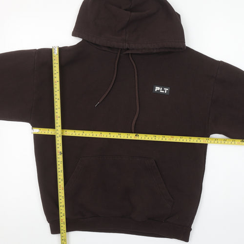 PrettyLittleThing Women's Brown Pullover Hoodie Size 4 Cotton Blend