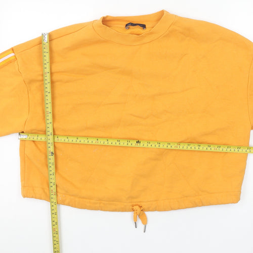 Marks and Spencer Women Yellow Drawstring Crew Neck Pullover Sweatshirt XS