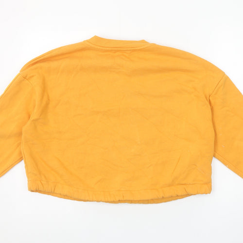 Marks and Spencer Women Yellow Drawstring Crew Neck Pullover Sweatshirt XS